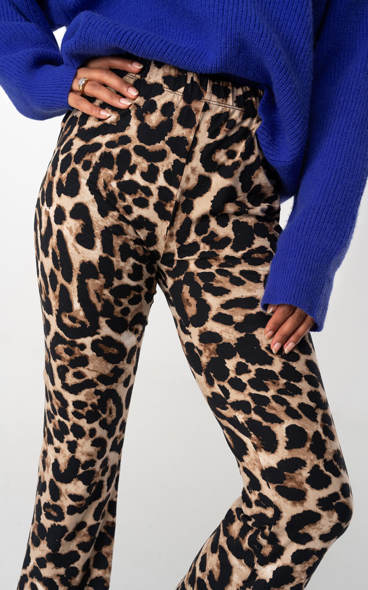 Leopard Print Flared Broek Leopard Guts Gusto