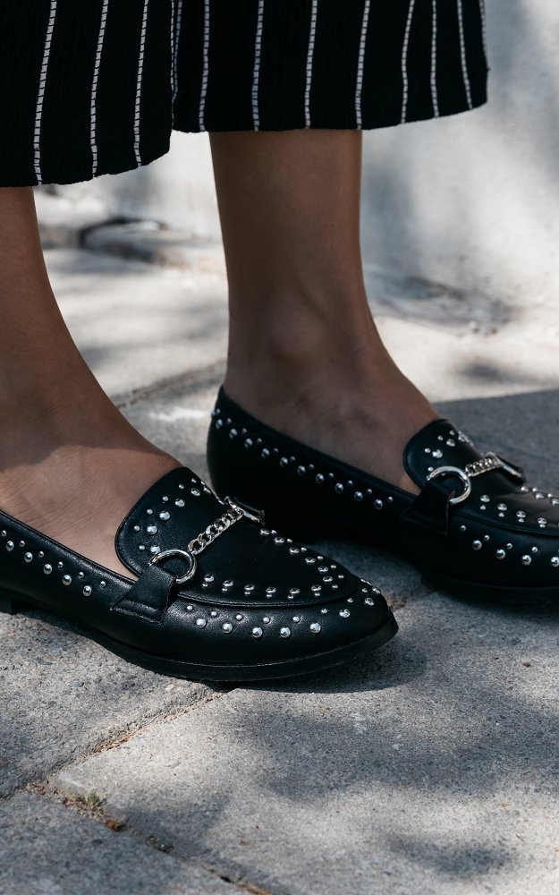 Loafer Floria Black Silver | Loafers 