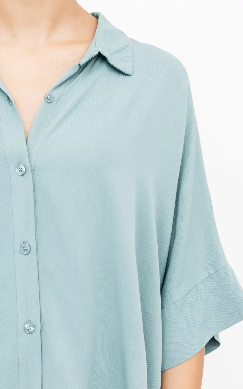 Oversized blouse met knopen Blauw