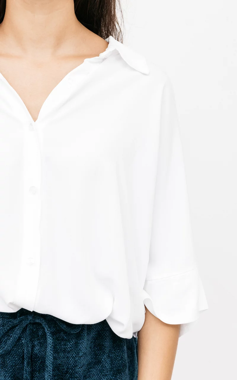 Oversized blouse met knopen Wit