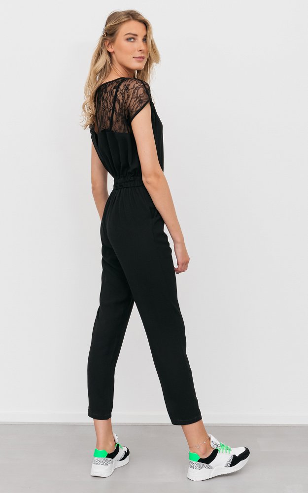 Jumpsuit Marijn Schwarz Langer Jumpsuit Mit Spitze