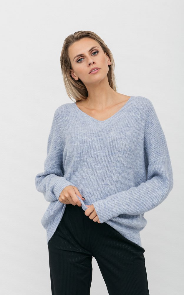 Kleding Dameskleding Sweaters Pullovers Gehaakte diepe V hals trui 