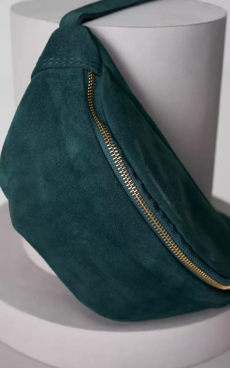 Wildleder-Hüfttasche mit Reißverschluss Grün