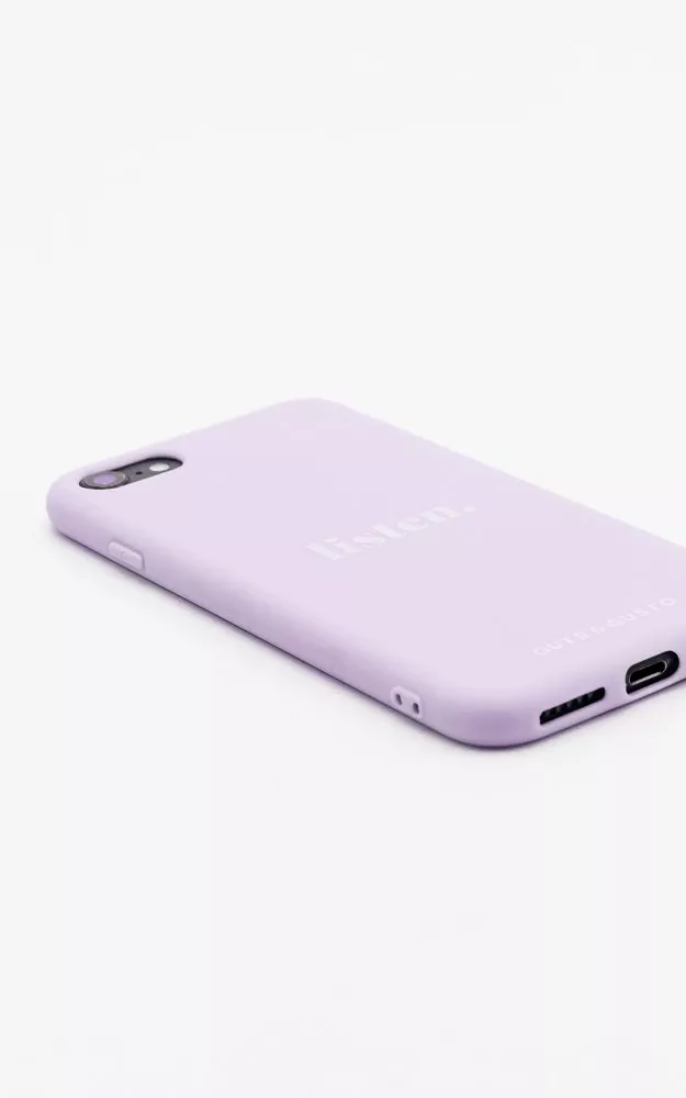 Silicone iPhone case with neck cord Lilac