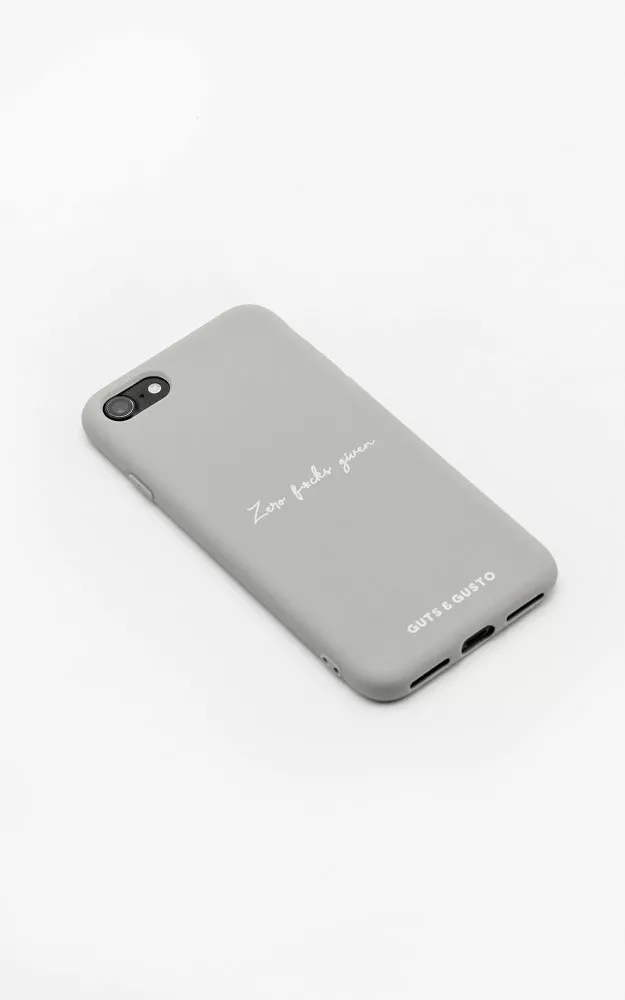 Silicone iPhone case with text Grey
