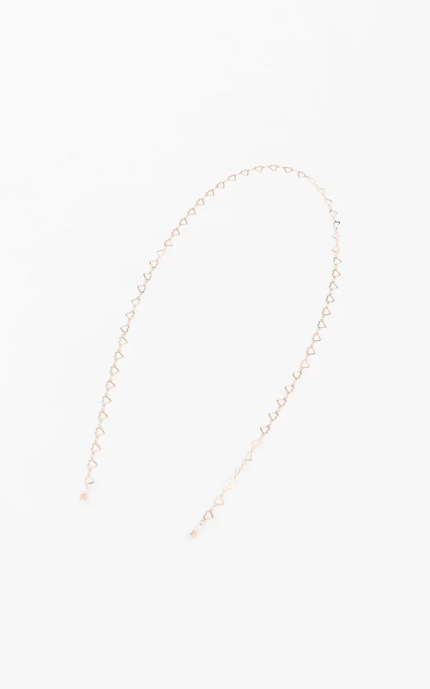 Gold plated cord with hearts Gold