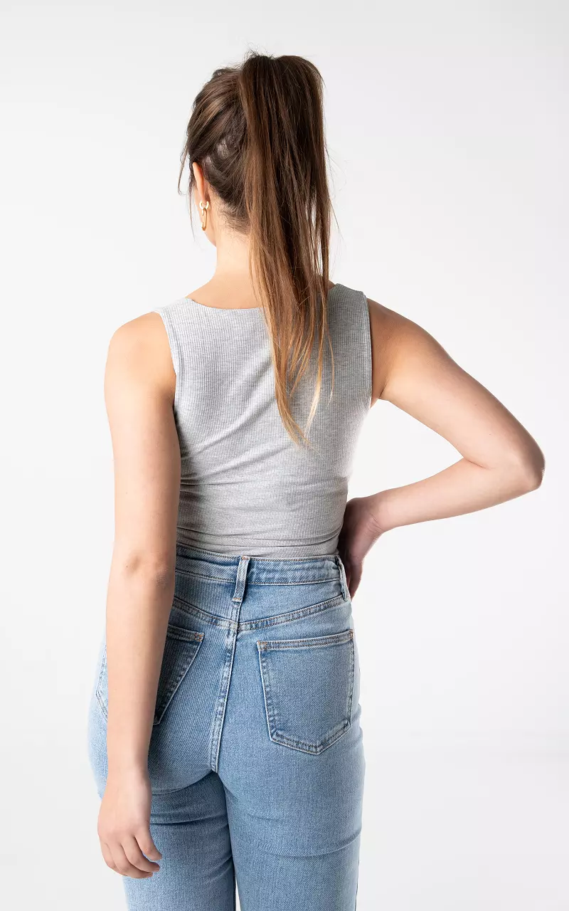 Tank top with a square neckline Light Grey