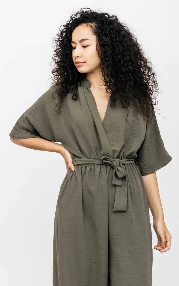 Jumpsuit with two side pockets Dark Green