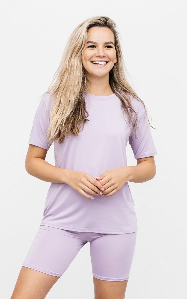 lilac cycling shorts set