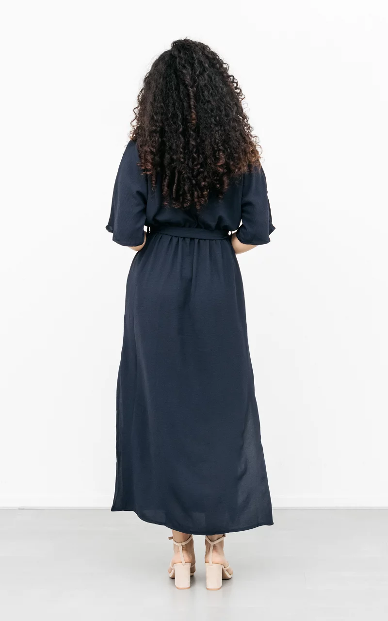 Maxi dress with split Dark Blue