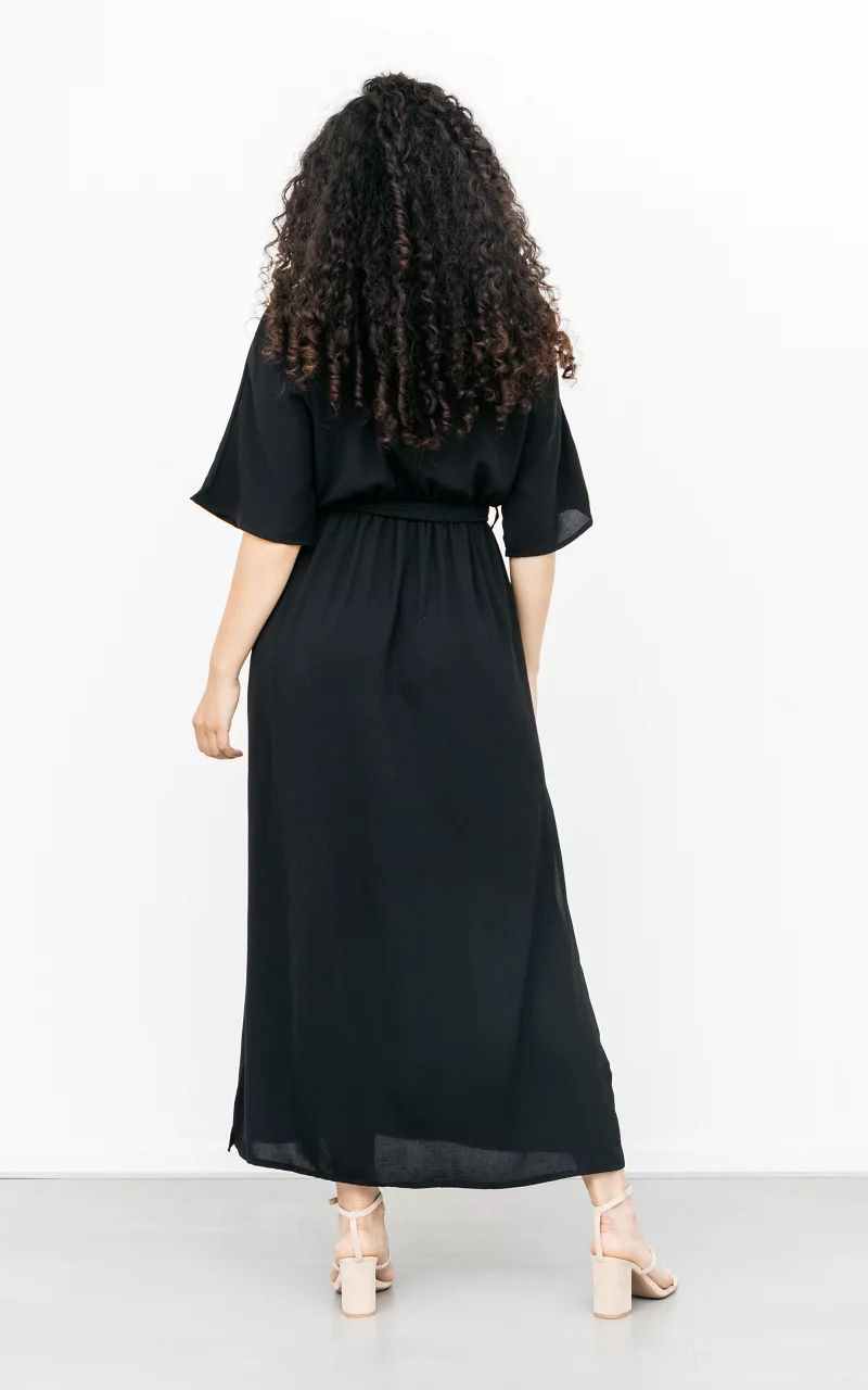 Maxi dress with split Black