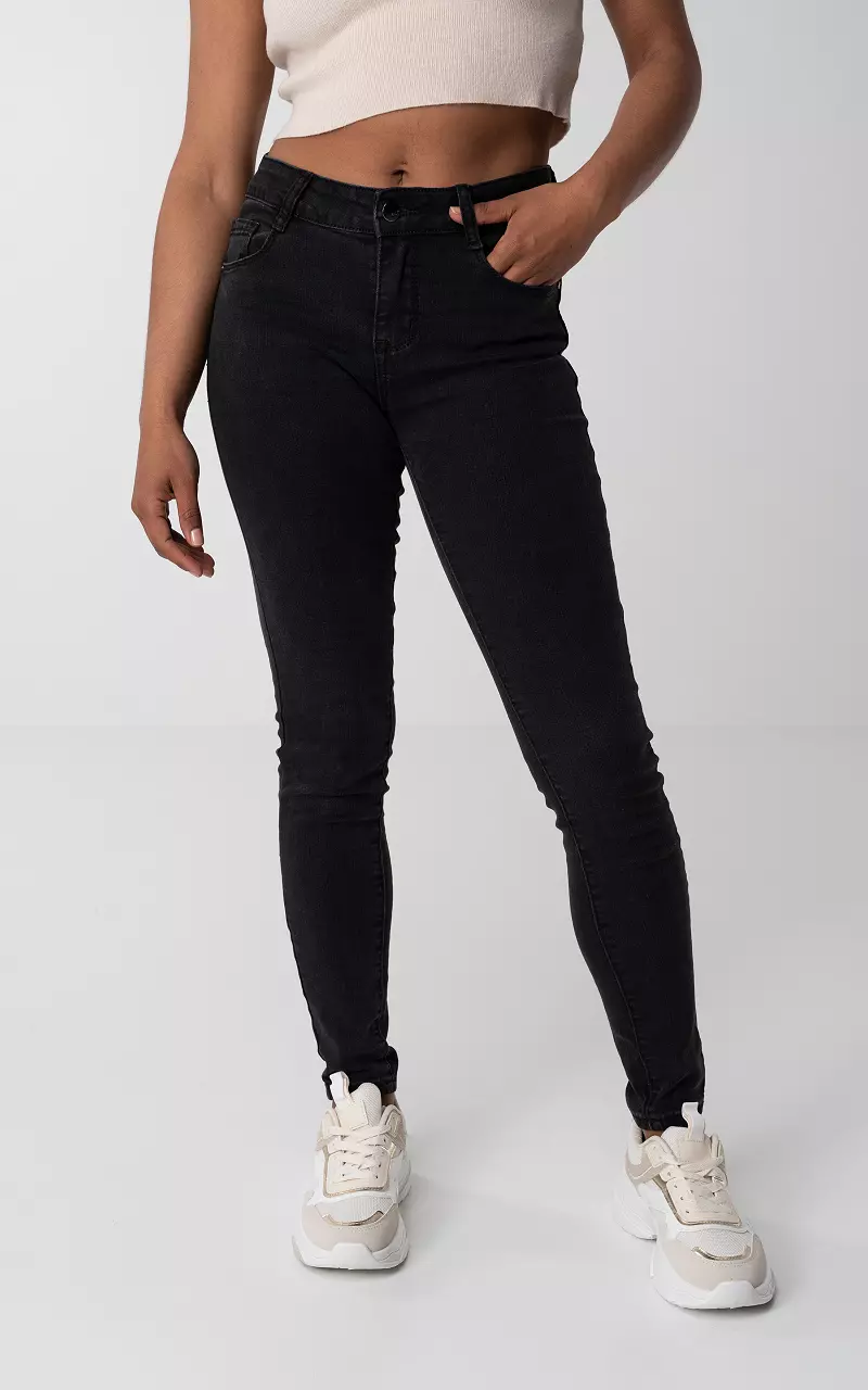 Push-up skinny jeans Zwart