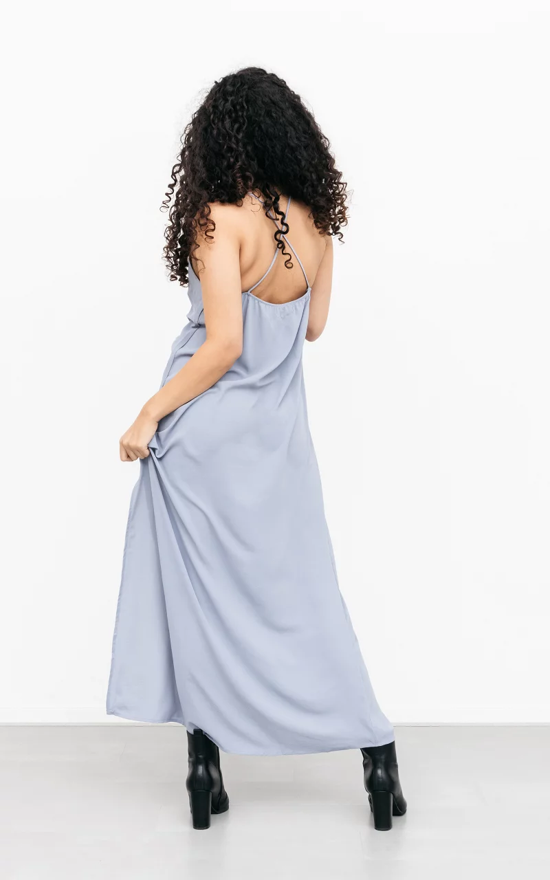 Maxi dress with crossed straps Blue
