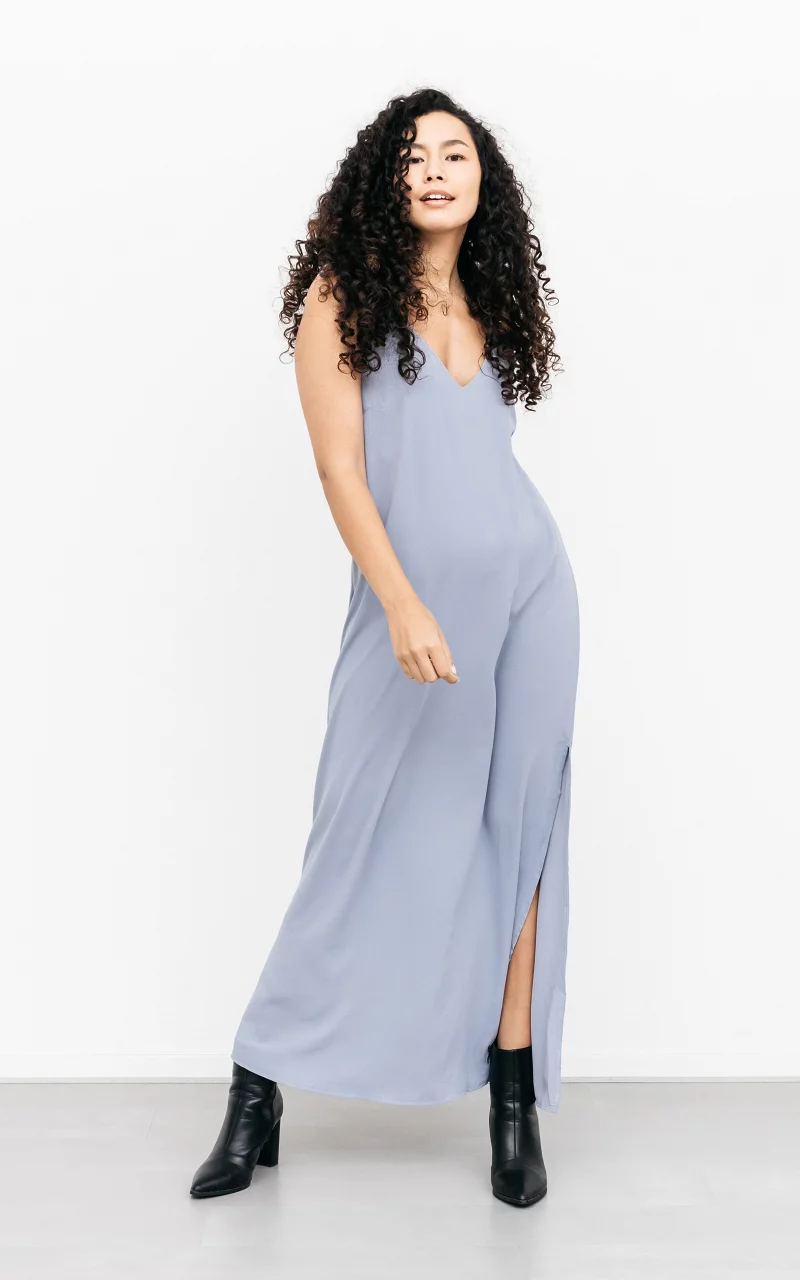 Maxi dress with crossed straps Blue