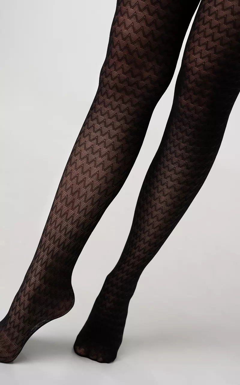 40 DEN patterned tights Black