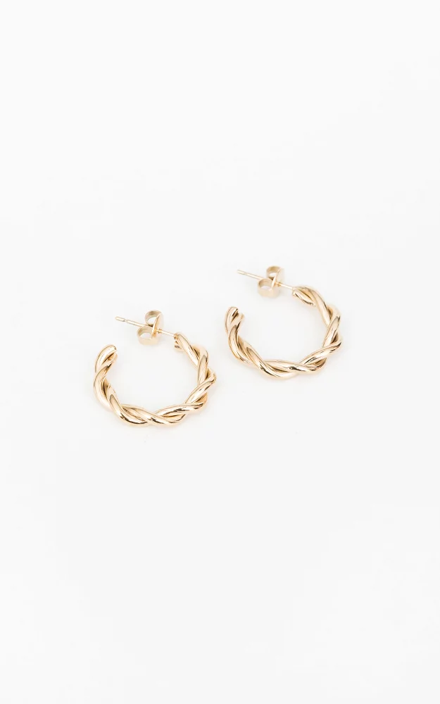 Twisted stainless steel earrings Gold
