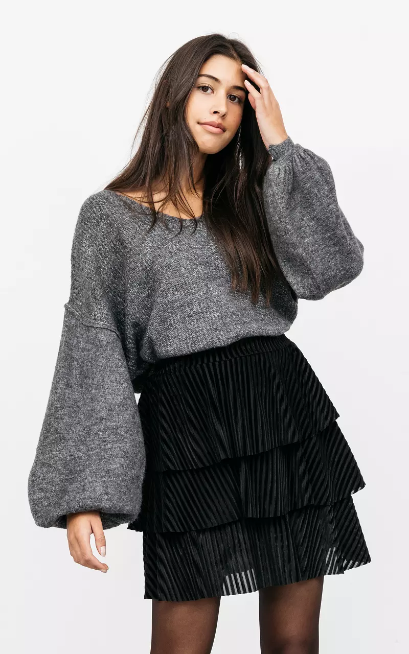 Velvet-look skirt Black