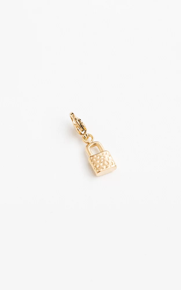 Gold-coated padlock charm Gold