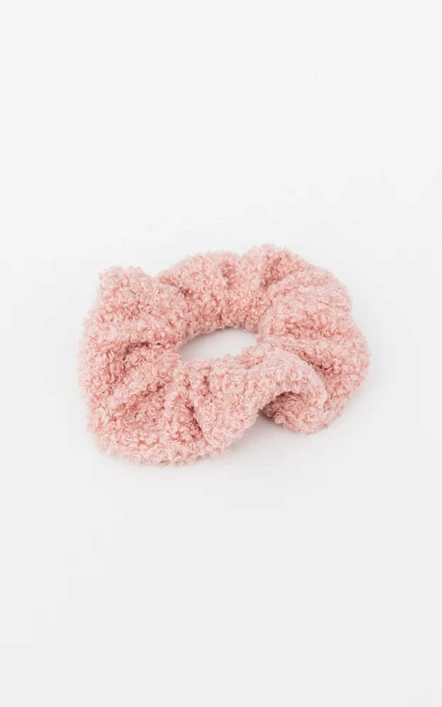 Teddy-look scrunchie Light Pink