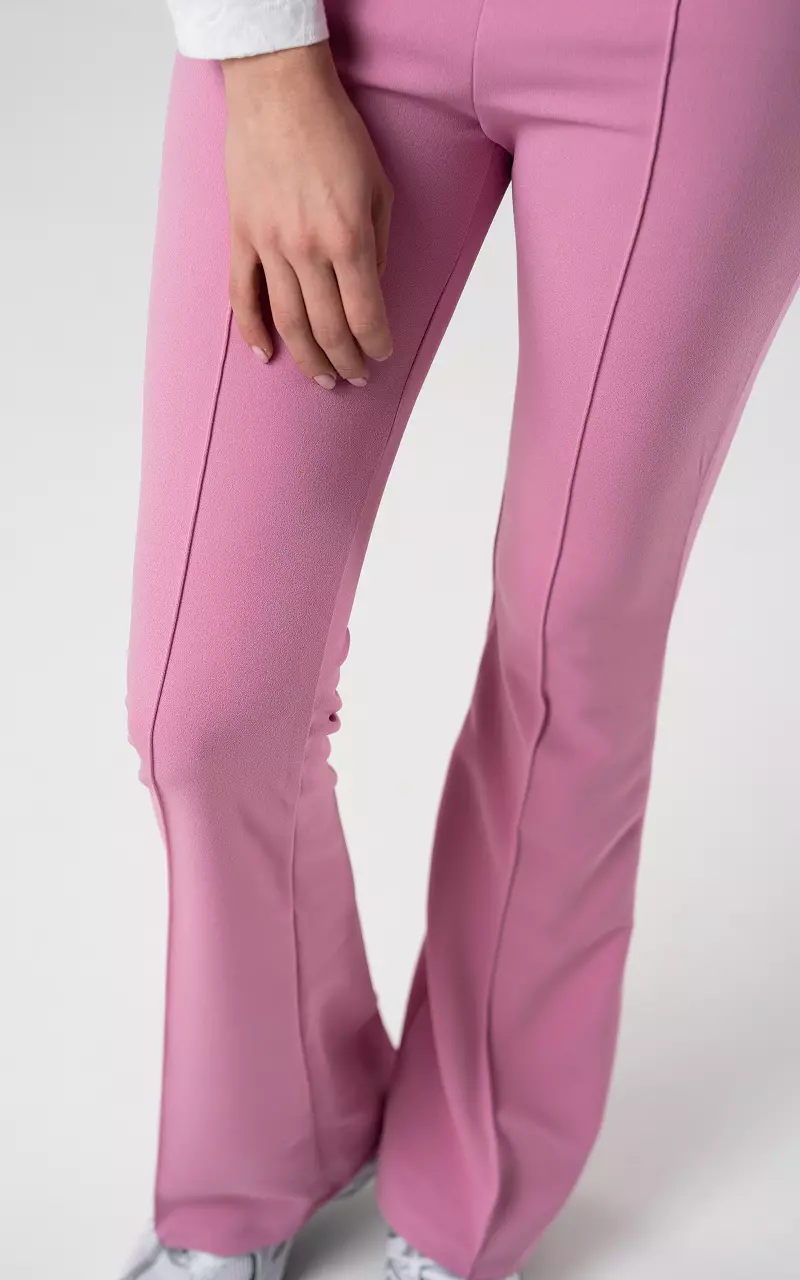 High Waist Hose mit ausgestelltem Bein Pink