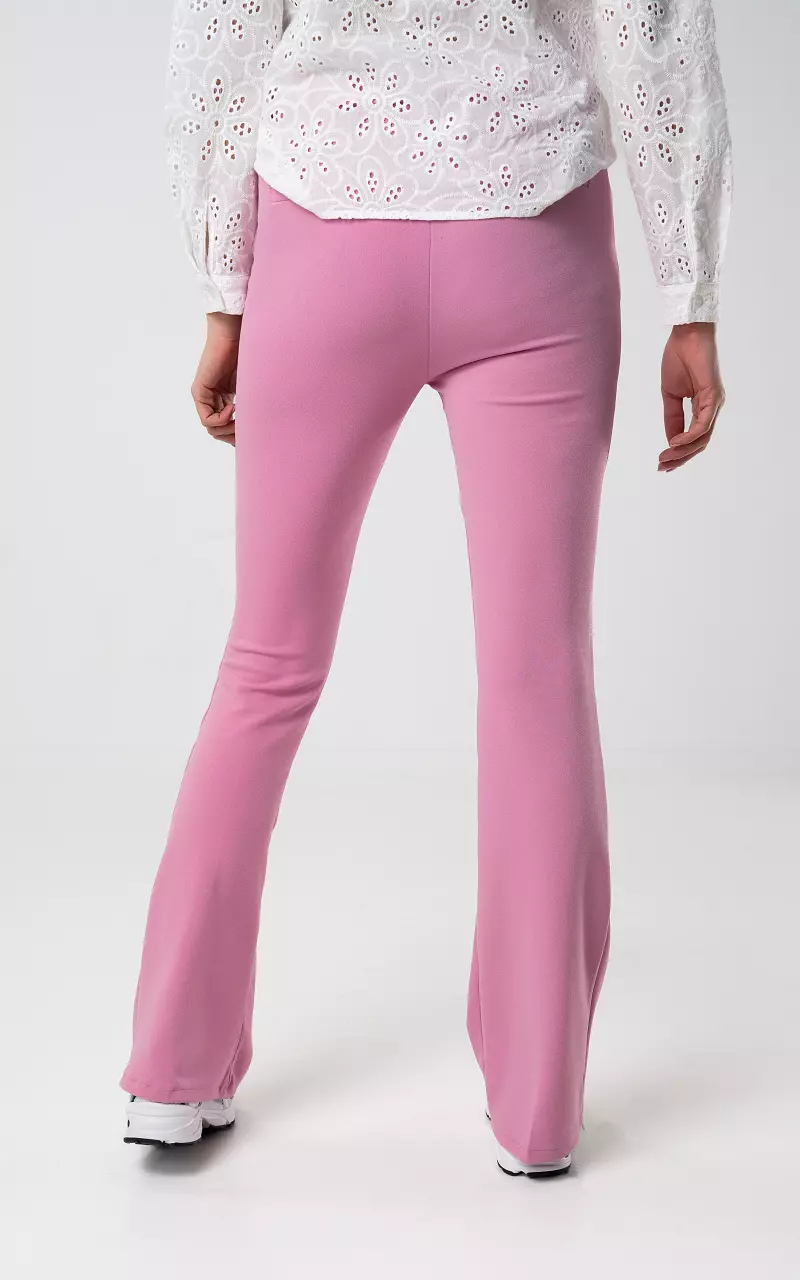 High-waist, flared trousers Pink