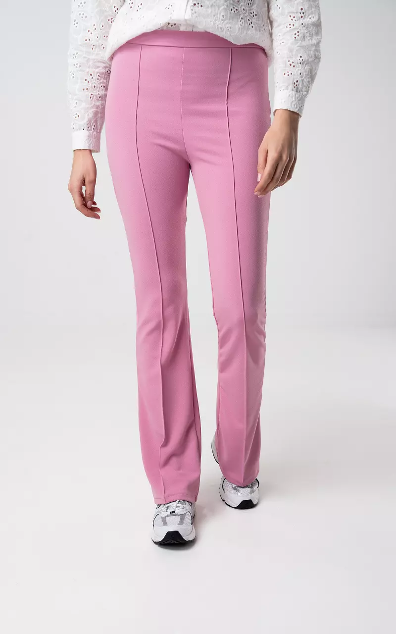 High waist flared pantalon Roze