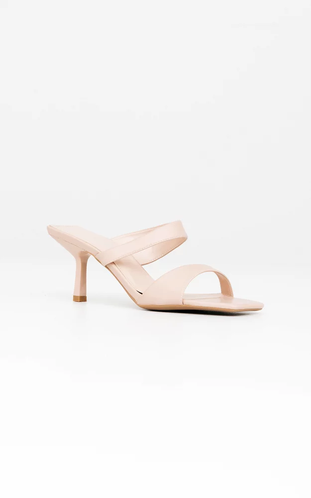 Open heels with square noses Light Pink