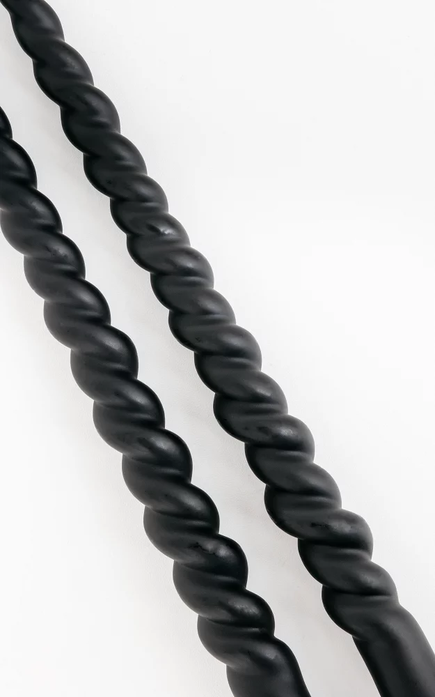 Double twisted candles Black