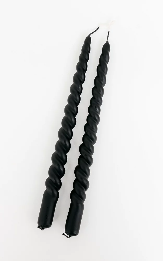 Double twisted candles Black