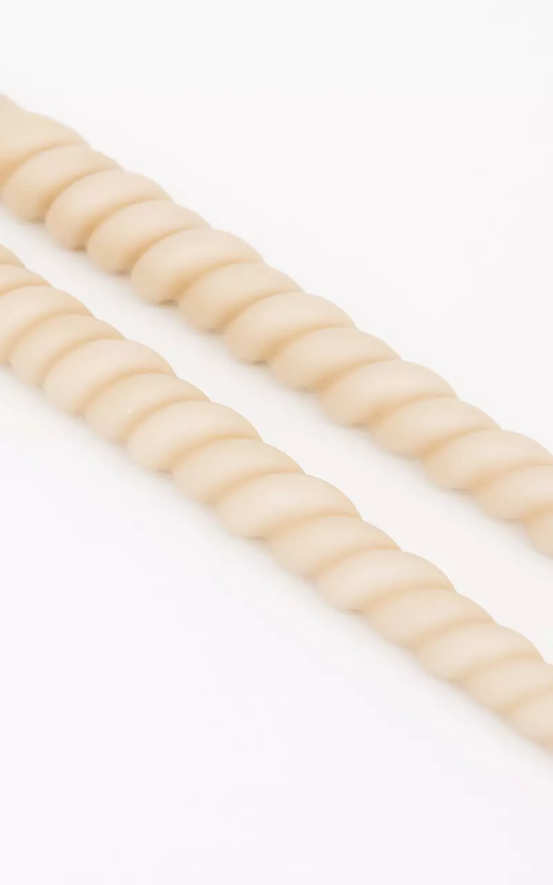 Double twisted candles Beige