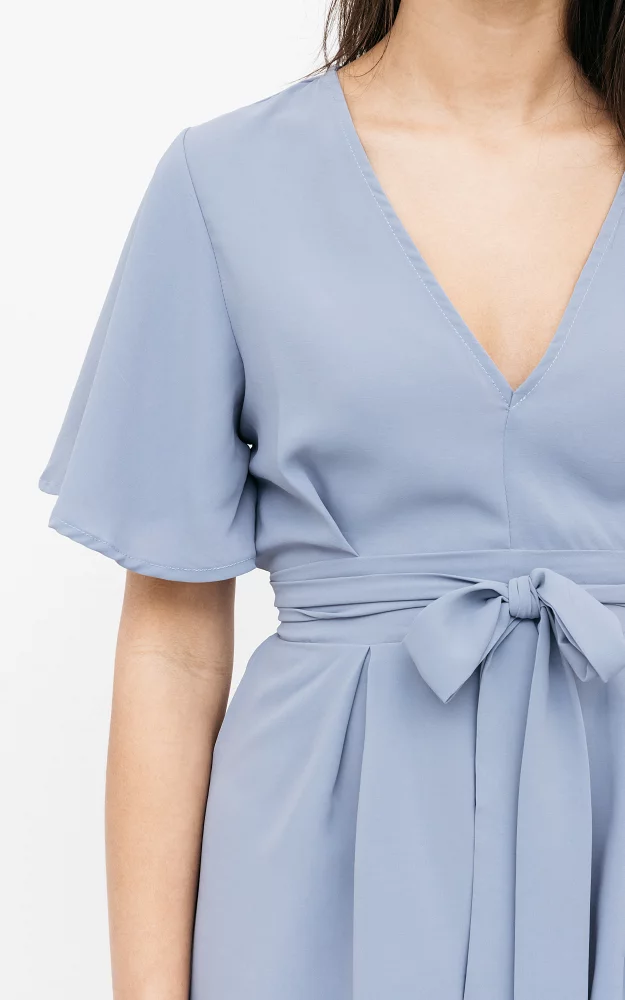 Playsuit mit V-Ausschnitt Blau