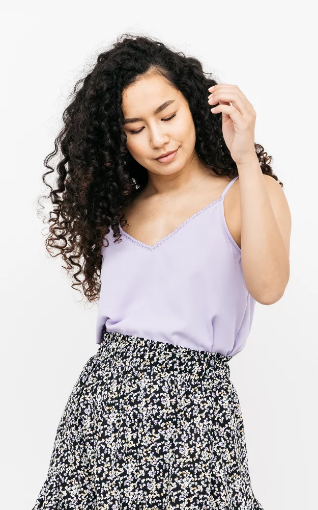 Top with lace details Lilac