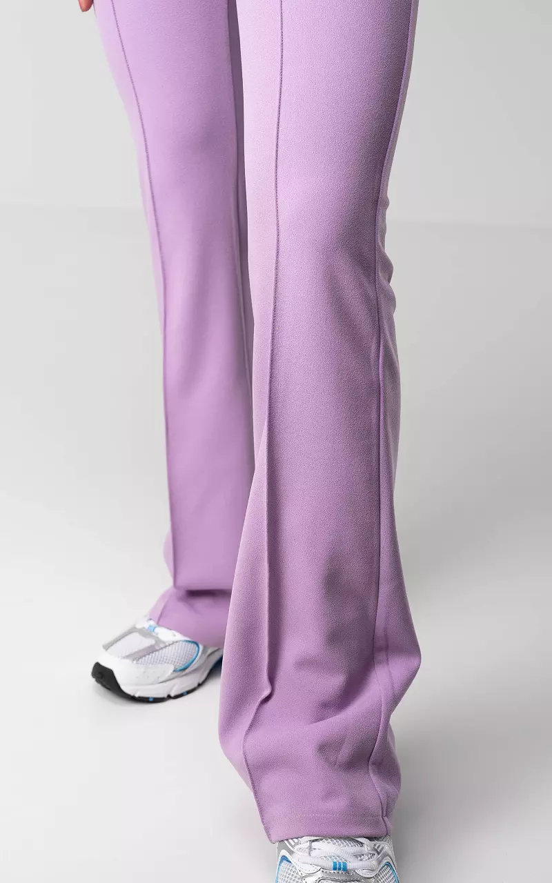 High-waist, flared trousers Lilac