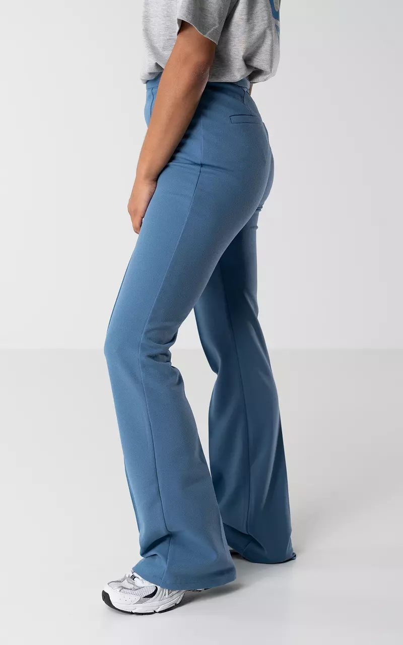 High waist flared pantalon Blauw