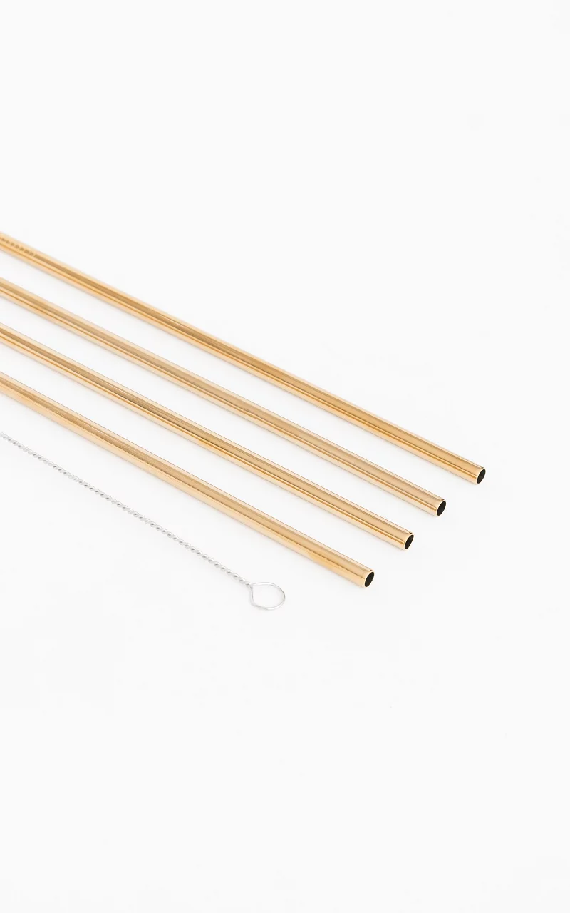4er Set Strohhalme Gold