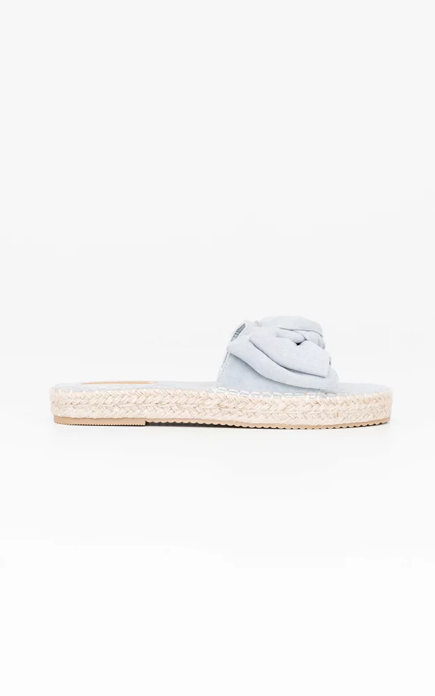 Slip-on sandals with woven soles Light Blue