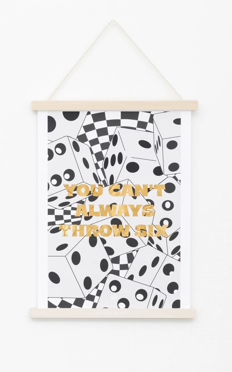 Poster met print en witte rand Zwart Goud