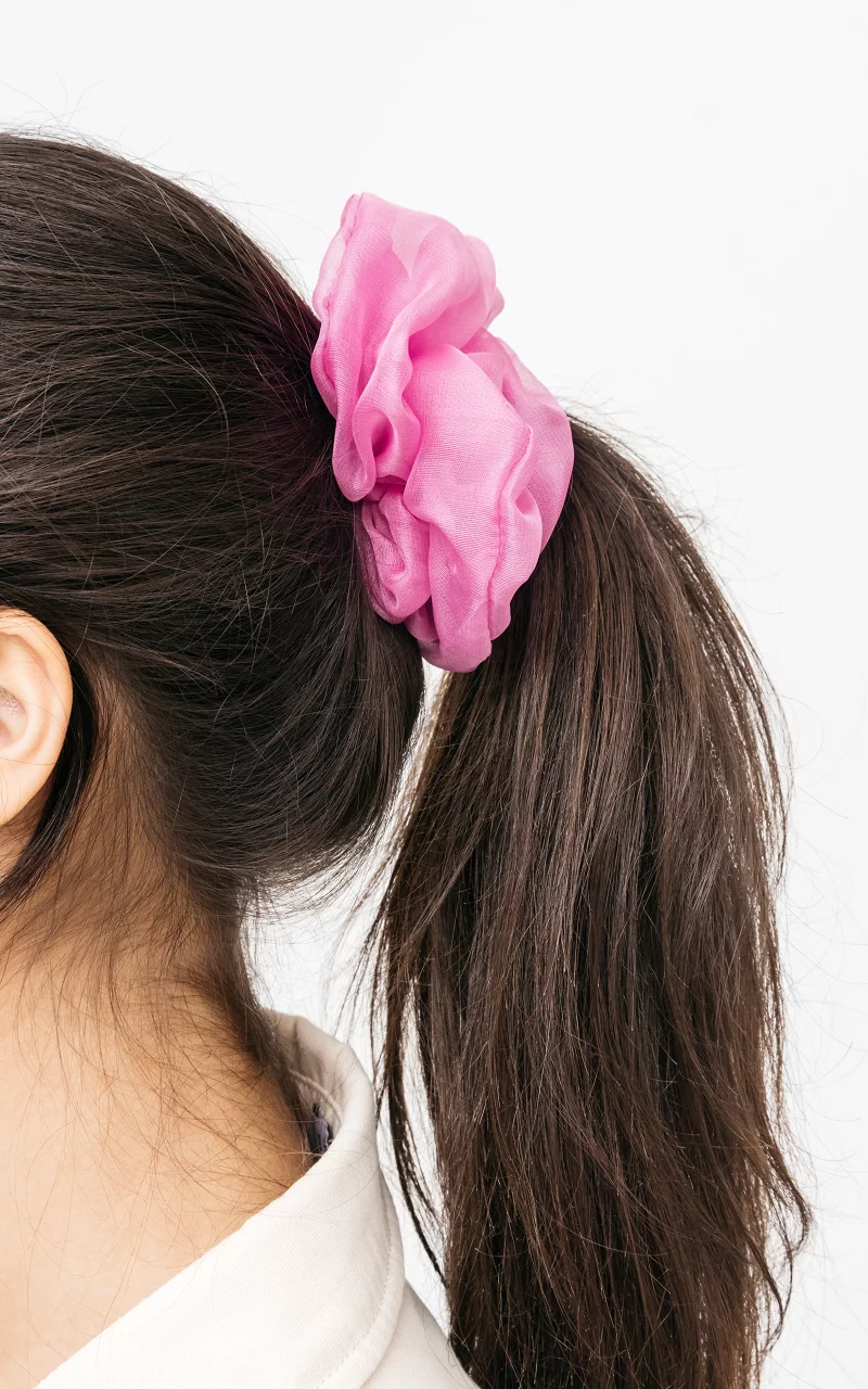See through XL scrunchie Paars