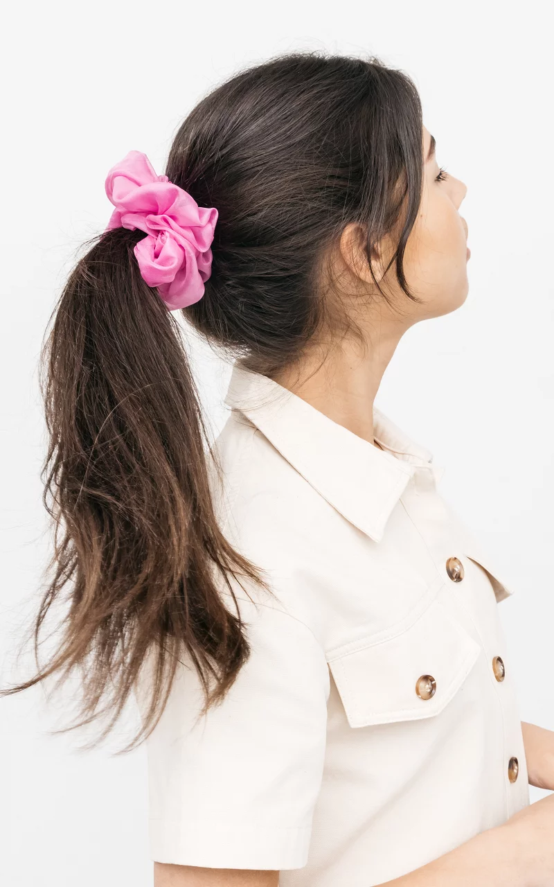 See through XL scrunchie Paars