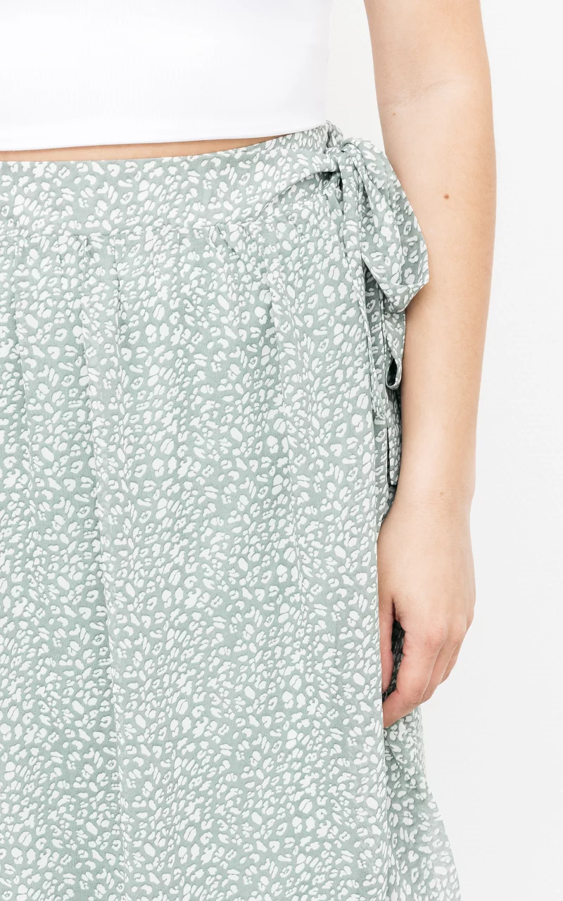 Rok met ruffles Lichtgroen Wit