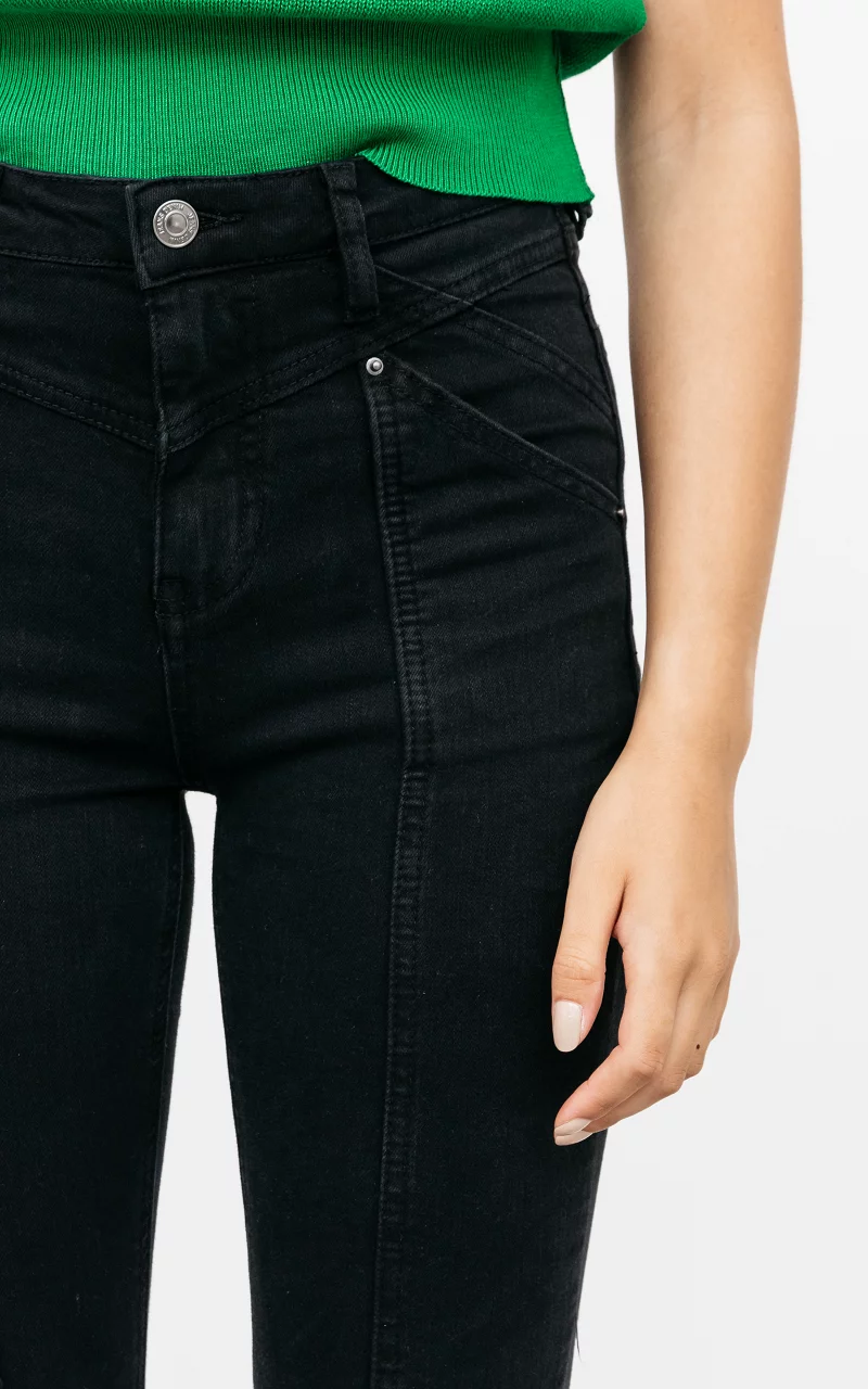 High waist skinny jeans Zwart Zwart