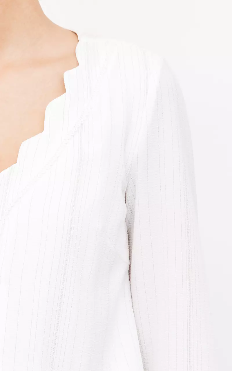 Hübsche Bluse mit Glitzer-Detail Weiß