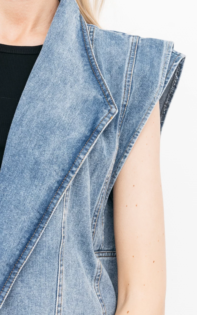 Jeans-Weste mit Taschen Blau