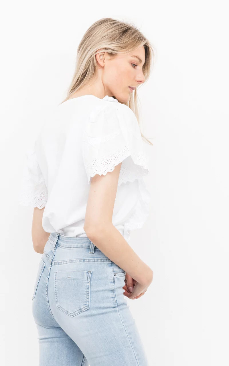 T-shirt with embroidery detailing White