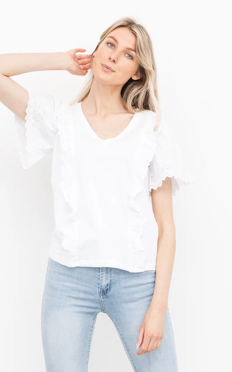 T-shirt with embroidery detailing White