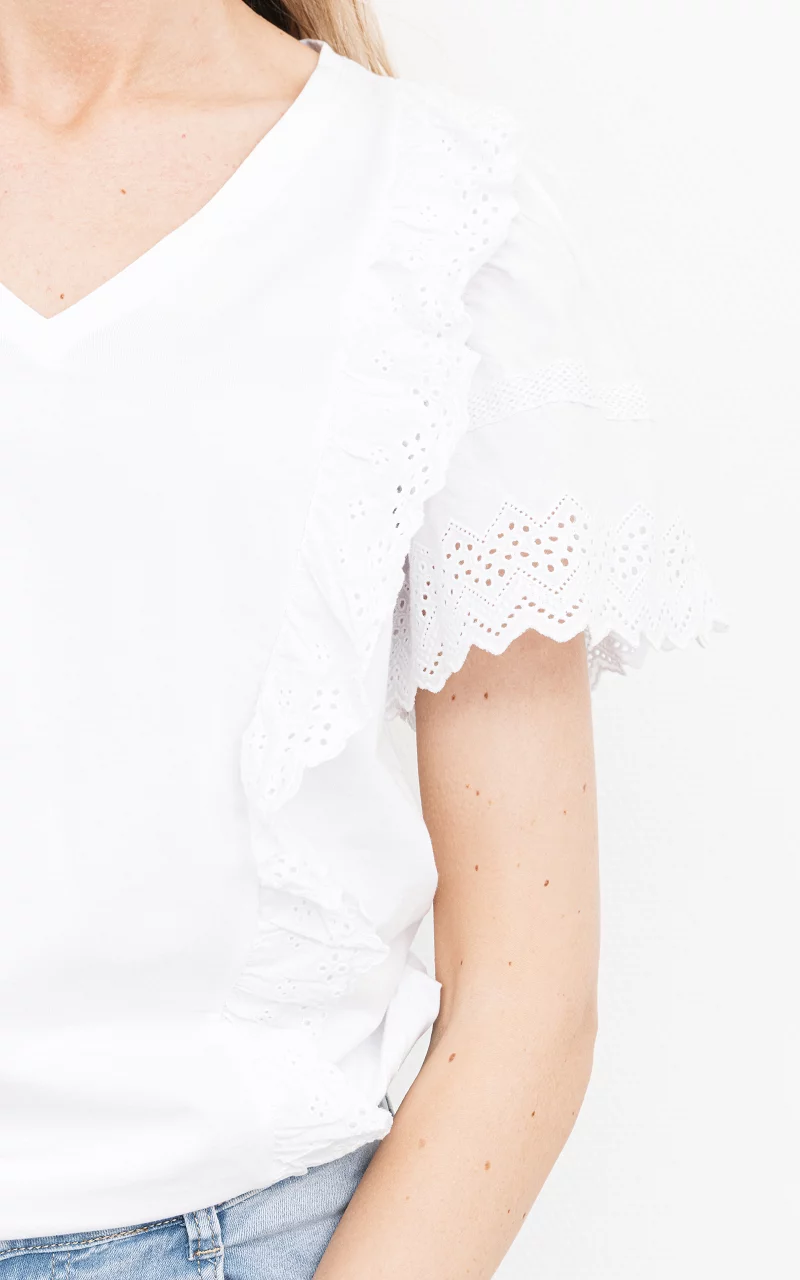 T-shirt with embroidery detailing White