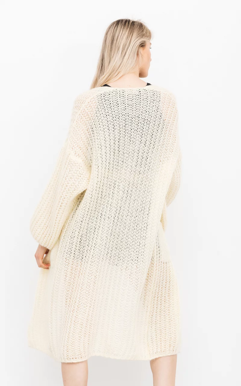 Long, knitted cardigan Yellow
