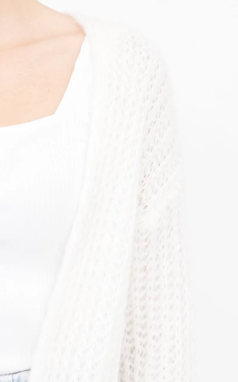 Oversized Strick-Cardigan mit Taschen Weiß