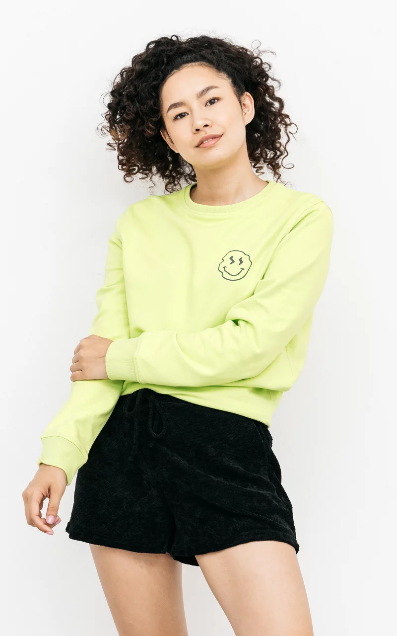 Long sleeve sweater with front and back design Green