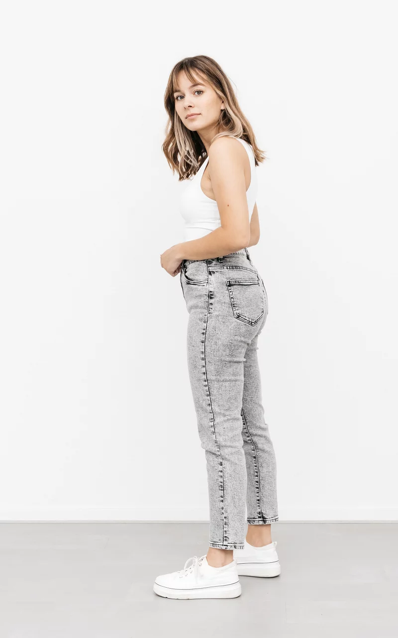 High waist slim fit jeans Grijs